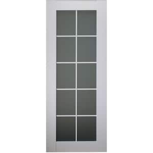 Smart Pro 10-Lite 23.875 in. x 83.25 in. No Bore Frosted Glass Polar White Wood Solid Composite Core Interior Door Slab