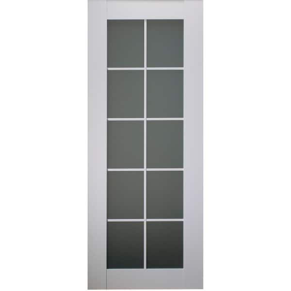 Belldinni Smart Pro 10-Lite 23.875 in. x 83.25 in. No Bore Frosted Glass Polar White Wood Solid Composite Core Interior Door Slab