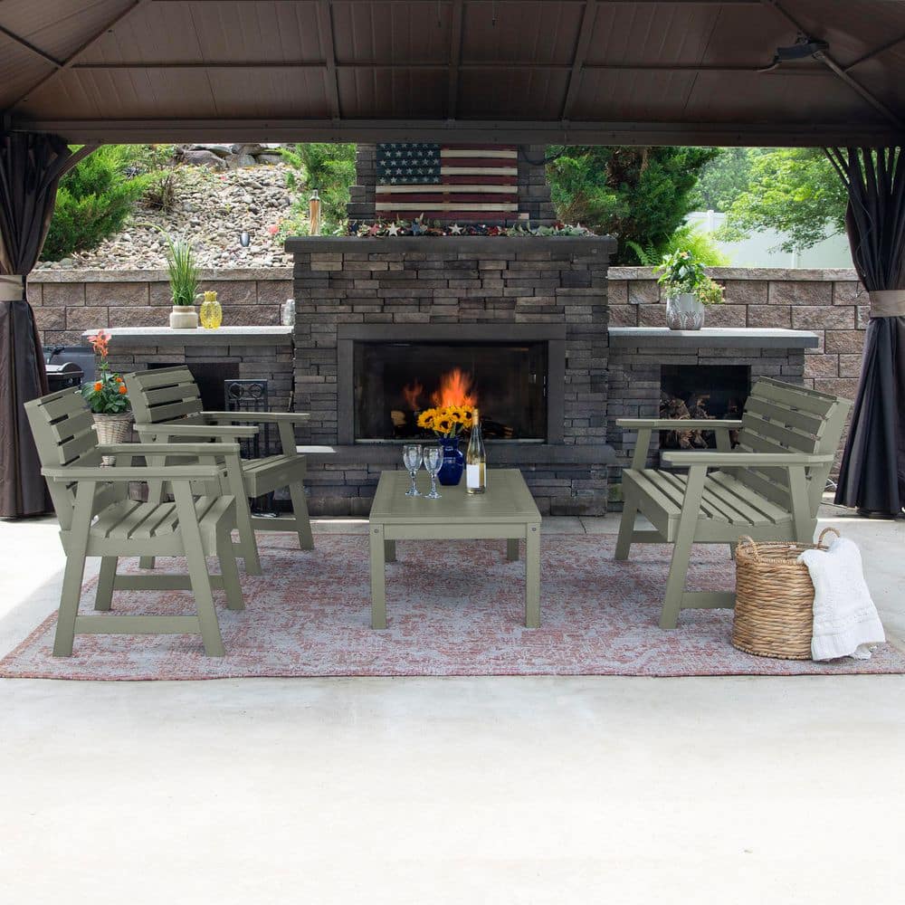 Weatherly Eucalyptus 4-Piece Recycled Plastic Patio Conversation Set price history on PriceWatchPro