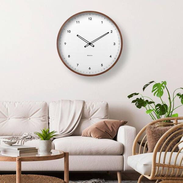 Westclox 20 in. Oak Finish Wall Clock 33520 - The Home Depot