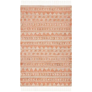 Kilim Natural/Rust 4 ft. x 6 ft. Native American Striped Area Rug