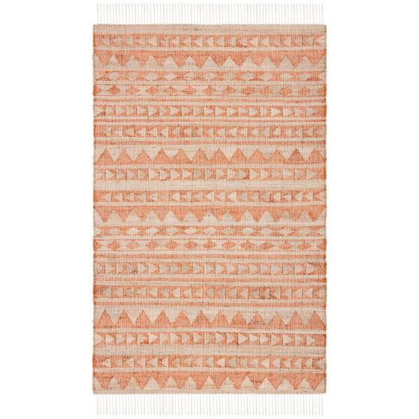 SAFAVIEH Kilim Natural/Rust 5 ft. x 8 ft. Native American Striped Area Rug