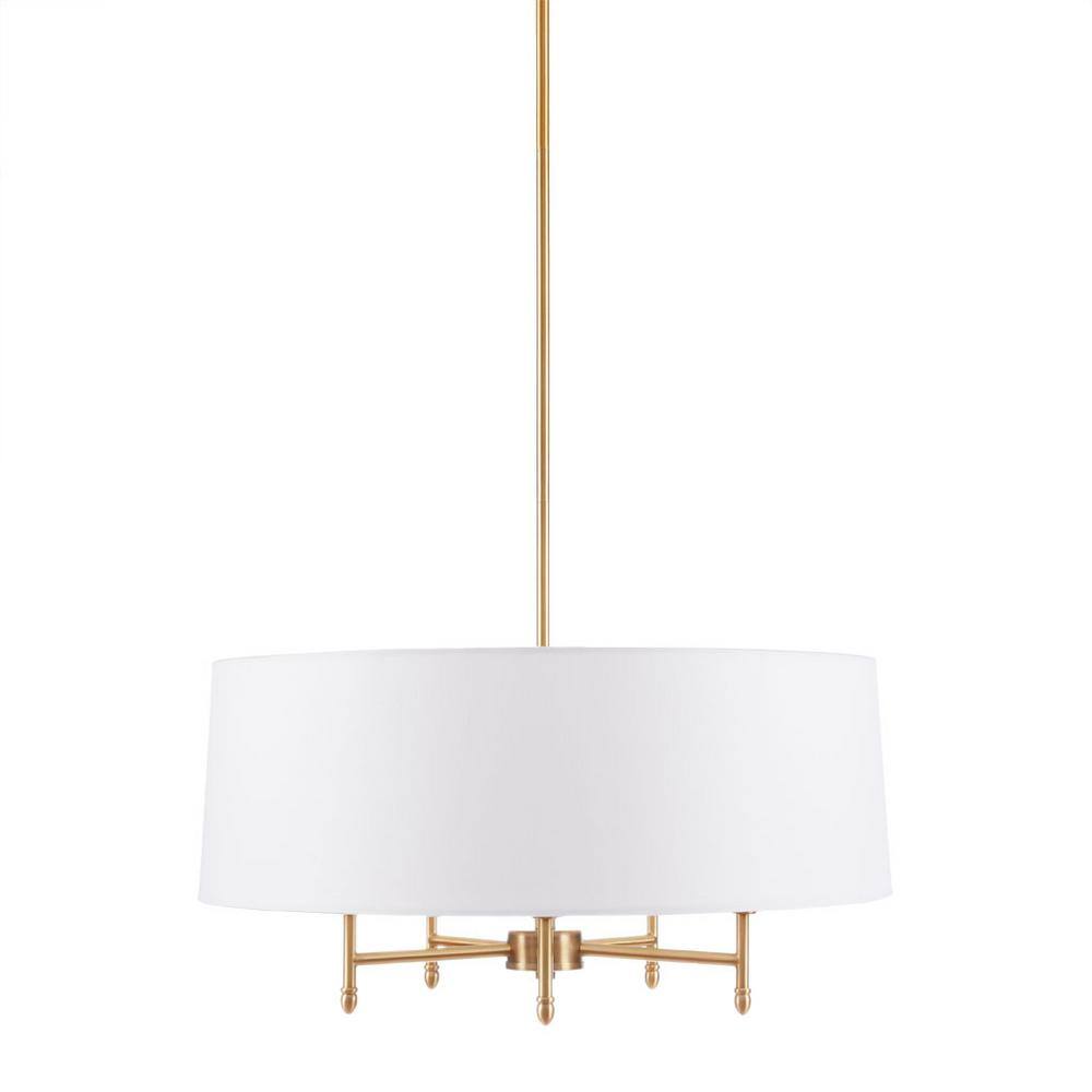 Light Pro 5-Light Gold Pendant Light with White Tiltable Drum Shade for Kitchen, Living Room(No Bulbs Included) price history on PriceWatchPro