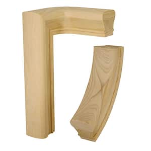 Stair Parts 7076 Unfinished Poplar Right-Hand 2-Rise Quarter Turn Handrail Fitting