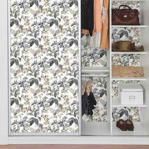 Neutral Rainforest Leaves Peel and Stick Wallpaper (Covers 28.18 sq. ft.)