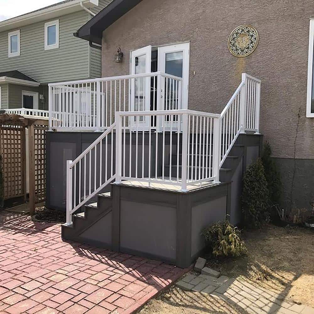 Stanford 36 in. White Aluminum Railing Kit for Decks and Porches