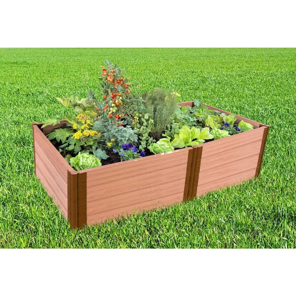 Frame It All 4 ft. x 8 ft. x 22 in. Classic Sienna Composite Raised Garden Bed - 2 in. Profile