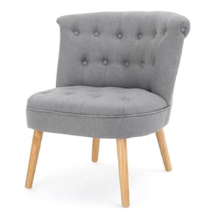 Pedro Grey Fabric Tufted Accent Chair