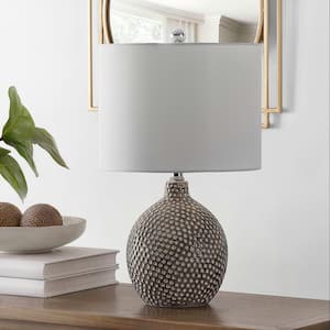 Breeda 19 in. Ivory Table Lamp with White Shade