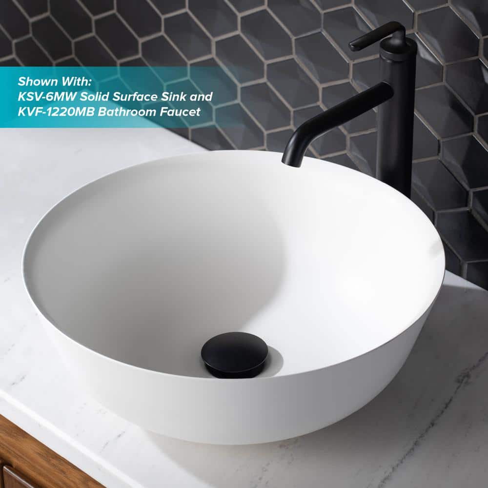 Matte Black All-Metal Pop-Up Bathroom Sink Drain