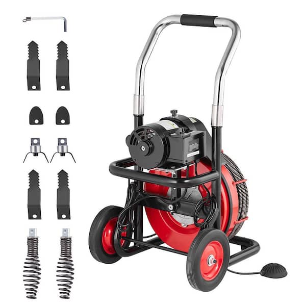 Drain Cleaner Machine Electric Drain Auger 100 ft. x 1/2 in. Auto Feed