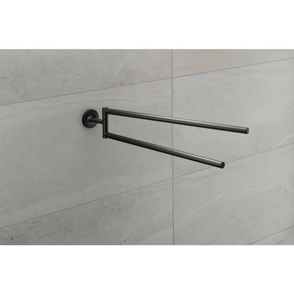 Duravit Starck T 15.375 in. Double Towel Bar in Black 0099414600