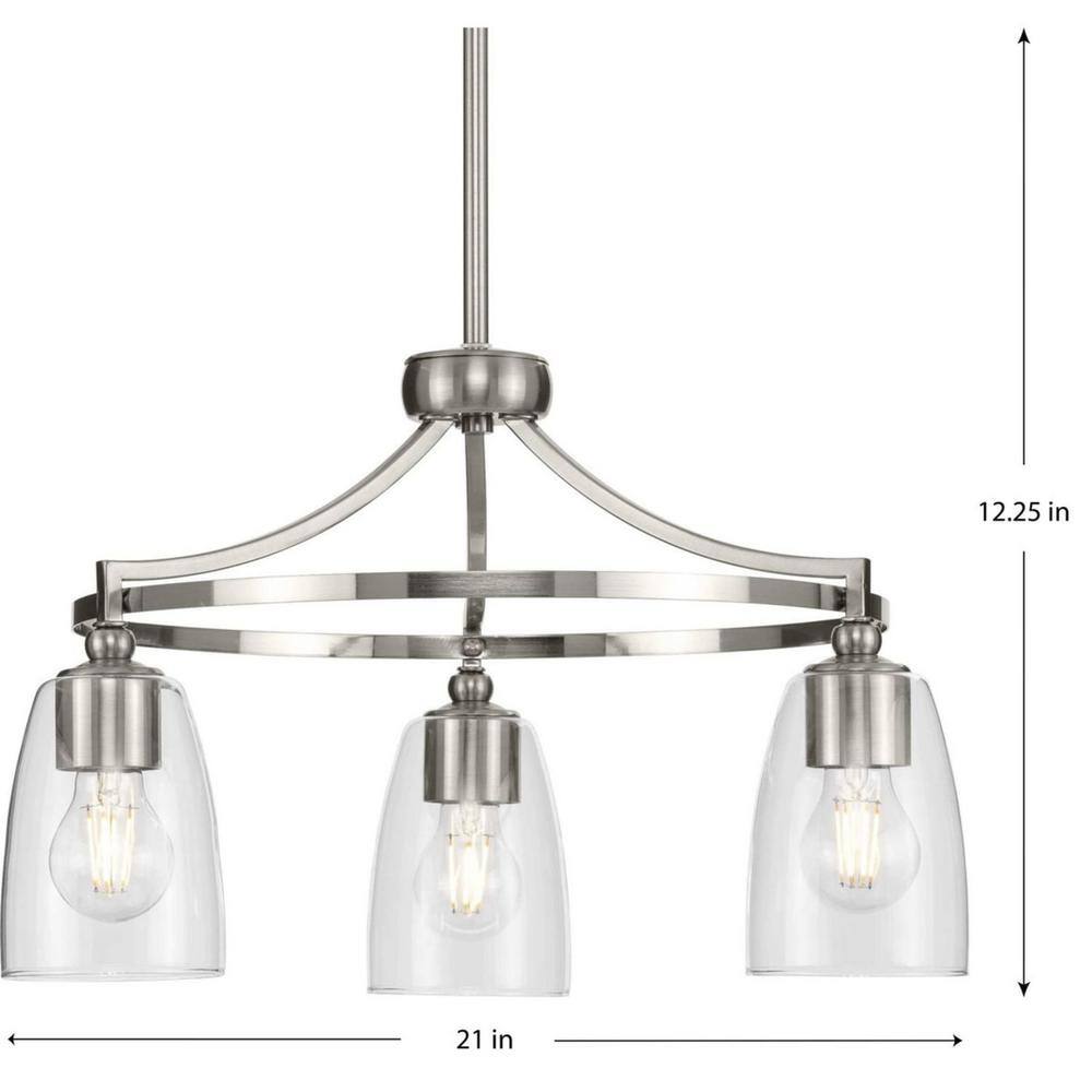Parkhurst Brushed Nickel Mini Chandelier with Clear Glass Shades