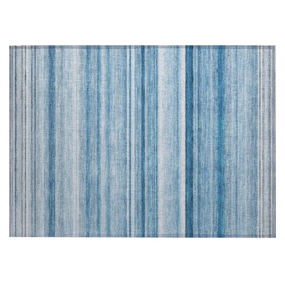 Blue 2 ft. x 3 ft. Woven Striped Polyester Rectangle Indoor/Outdoor Area Rug price history on PriceWatchPro