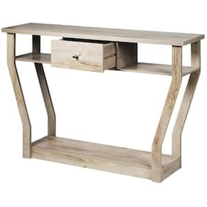 Modern 47 in. Gray Wash Standard Specialty Wood Console Table with Drawer