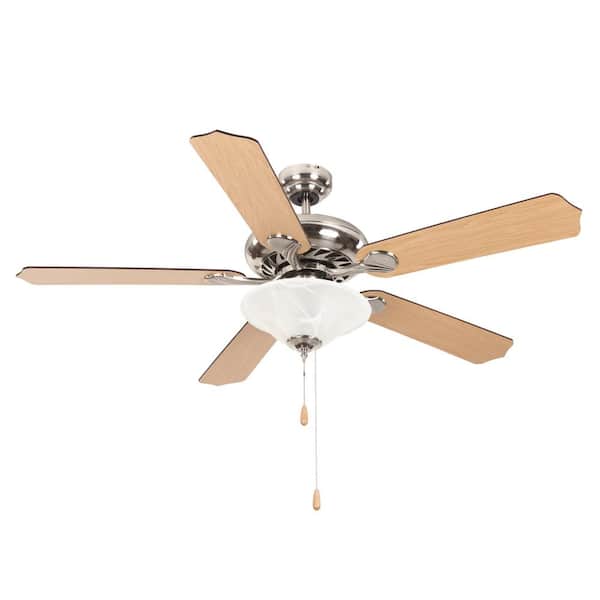 Yosemite Home Decor Whitney 52 in. Satin Nickel Ceiling Fan with 1-Light