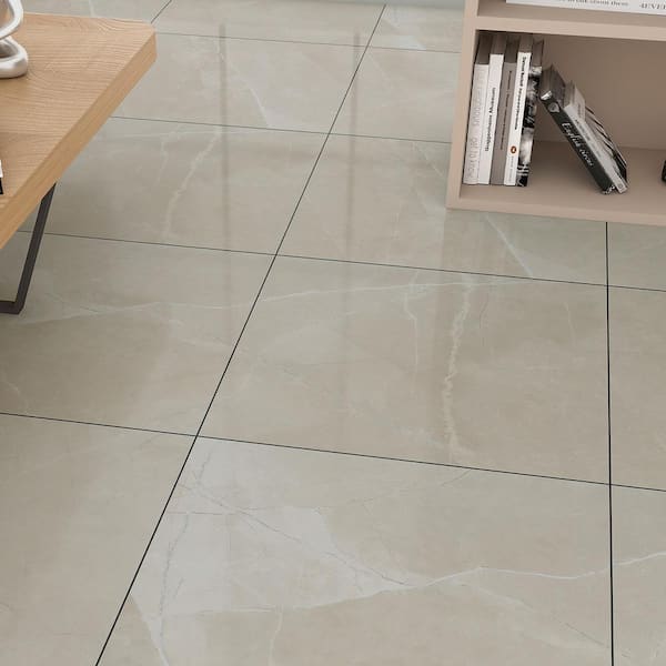 MSI Madison Cream 24 x 24 Polished Porcelain Marble Look