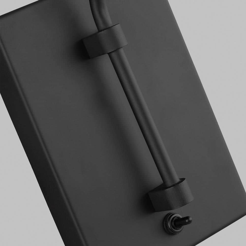Ellen DeGeneres Midnight Black Steel Dimmable Swing Arm Wall Sconce