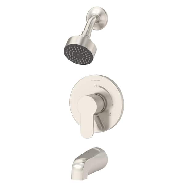 Symmons Identity 1-Handle Wall-Mounted Tub and Shower Trim Kit with Diverter Lever in Satin Nickel (Valve not Included)