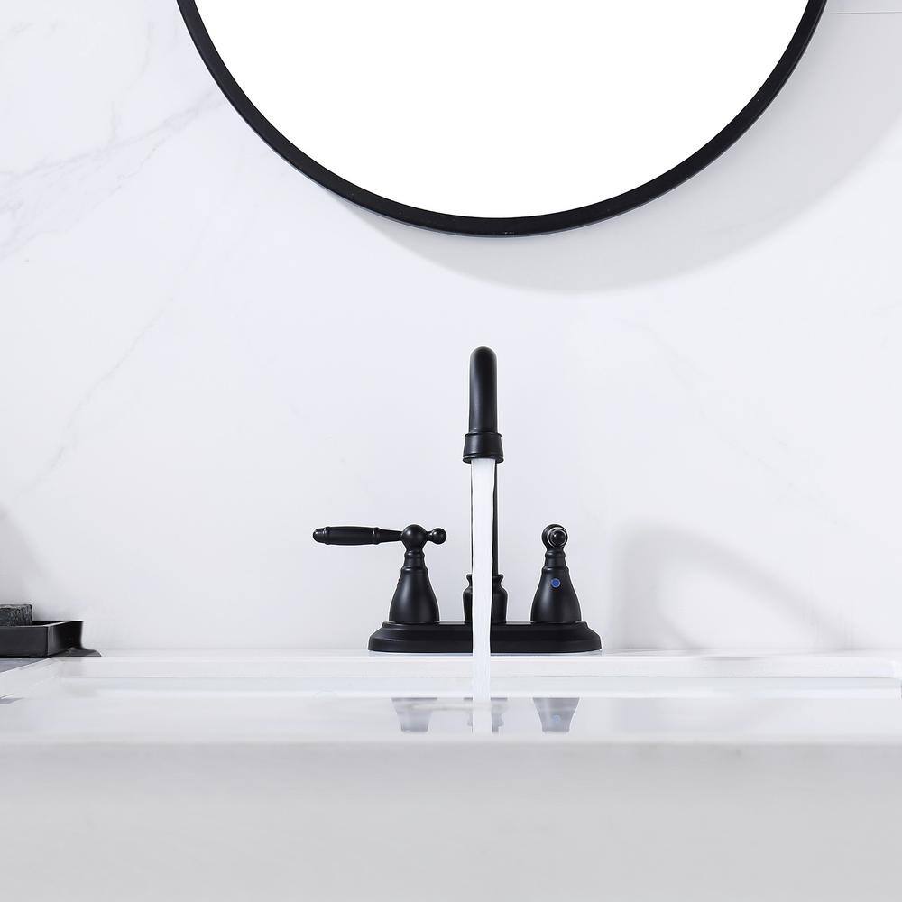 Oil Rubbed Bronze Double Handle Mid Arc Bathroom Faucet