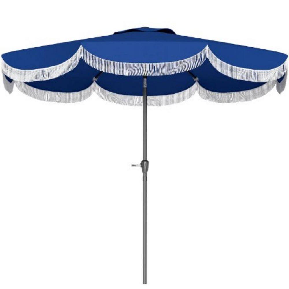 8.8 ft. D Round Outdoor Umbrella Large Patio Umbrella with Crank and 8 Rib in Navy Blue (No Base) price history on PriceWatchPro