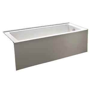 Contemporary 5 ft. Acrylic Right Hand Drain Rectangular Alcove Non-Whirlpool Bathtub in White