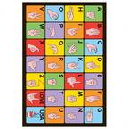Fun Time Sign Language Multi Colored 3 ft. x 5 ft. Area Rug