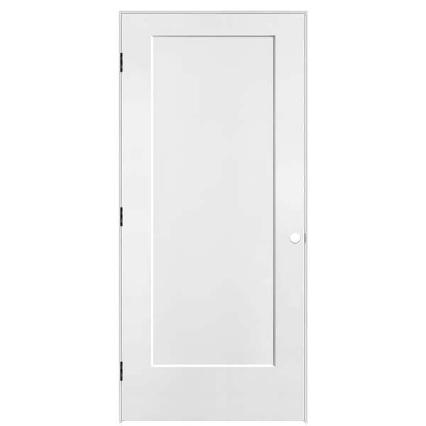 Masonite 36 in. x 80 in. 1-Panel Lincoln Park Right-Hand Solid Core Pure White Molded Composite Single Prehung Interior Door