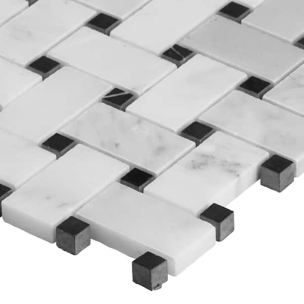 MSI Greecian White Basketweave 12 in. x 12 in. x 10 mm Polished
