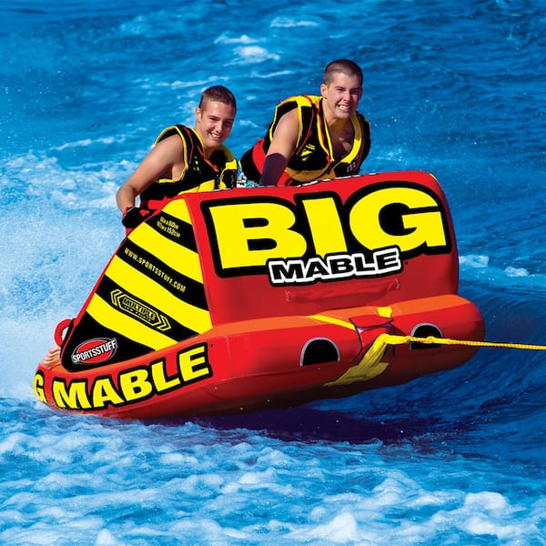 2 Pack SportsStuff Inflatable Rock N Tow Double Rider Towable Boat Lake Tube