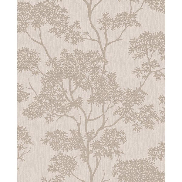 Fine Decor Brown Aspen Taupe Tree Wallpaper Sample