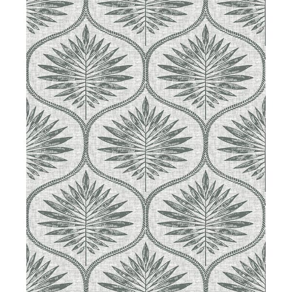 A-Street Prints Laurel Grey Ogee Grey Wallpaper Sample