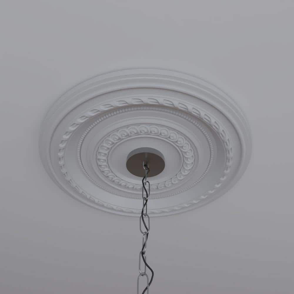 UltraCover Satin Blossom White PVC Ceiling Medallion, 19-Inch Diameter