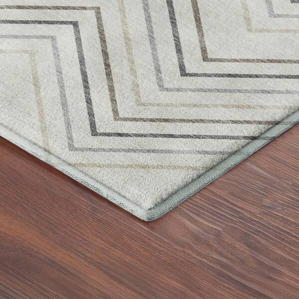 Mayfield Premium Machine Washable Abstract AMF2391 Ivory 10 ft. x 14 ft. Area Rug