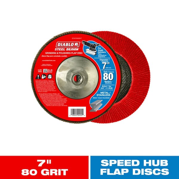 7 in. 80-Grit Steel Demon Grinding and Polishing Max-Flap Wheel with 5/8 in.-11 Hub and Type 29 Conical Design