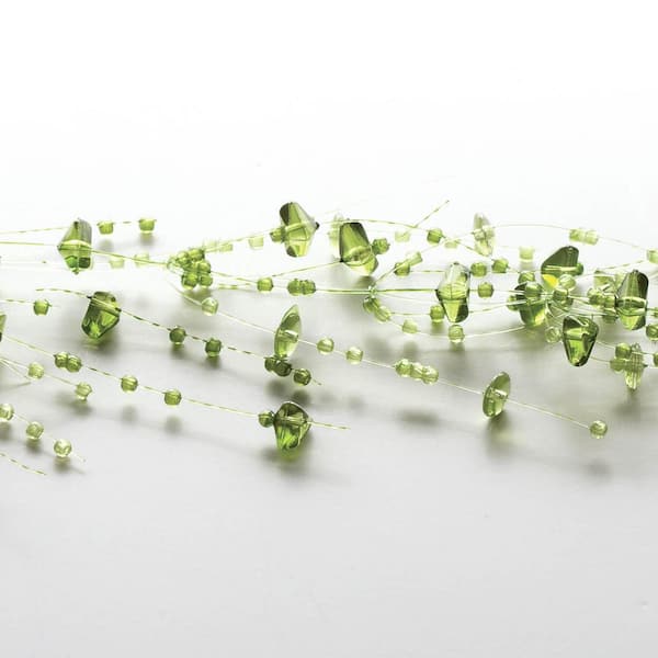 60 in. Green Beaded Unlit Artificial Christmas Garland