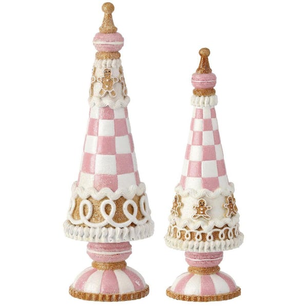 11.5-13 in. Resin Sweets Gingerbread Trees (Set of 2)