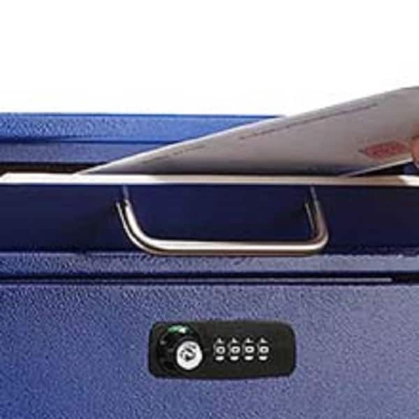 Large Drop Box Wall Mounted Locking Drop Box Mailbox with Key and Combination lock, Blue