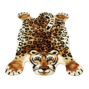 5 ft. x 7 ft. Leopard Kids Playmat Faux Fur Area Rug