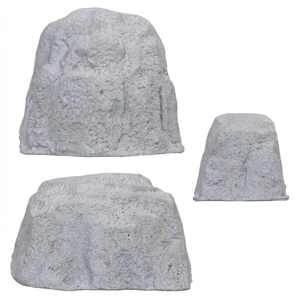 Sunnydaze 3-Piece Faux Landscape Rock Set - Light Gray DG-220