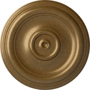 12 in. x 1 in. Traditional Urethane Ceiling Medallion (Fits Canopies upto 2-3/4 in.), Pale Gold