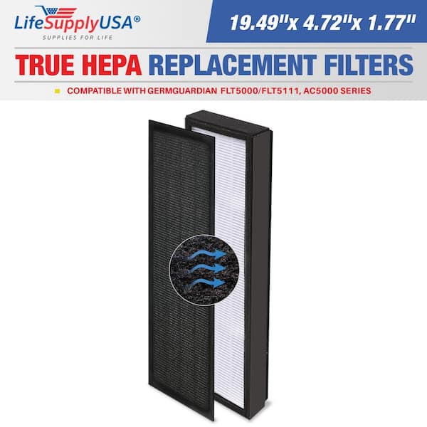 True HEPA Replacement Filter Fits GermGuardian FLT5250PT 5000/5111, PureGuardian AP2800CA Air Purifiers