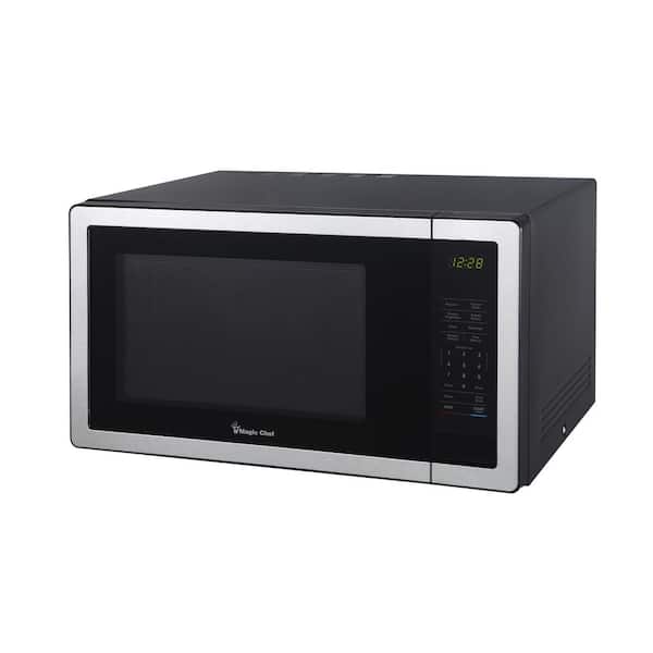 Magic Chef MCM1110B Countertop Microwave Oven, Standard Kitchen Microwave  with Push-Button Door, 1,000 Watts, 1.1 Cubic Feet, Black