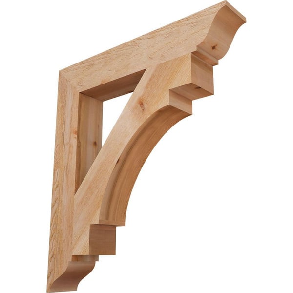 Ekena Millwork 6 in. x 40 in. x 36 in. Western Red Cedar Merced Traditional Rough Sawn Bracket