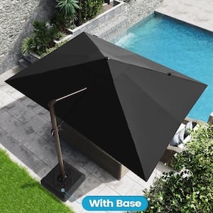 13 ft. x 10 ft. Rectangular Cantilever Patio Umbrella in Black with 220 lbs. Base Stand