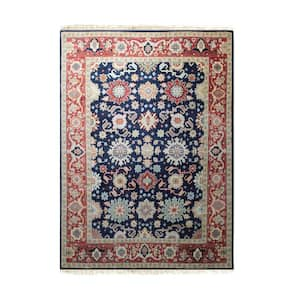 Navy 8 ft. x 10 ft. Hand-Knotted Wool Classic Timeless Rug Area Rug