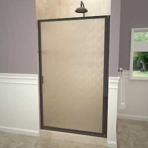 1100 Series 34-3/4 in. W x 67 in. H Framed Pivot Shower Door in Oil Rubbed Bronze with Pull Handle and Obscure Glass