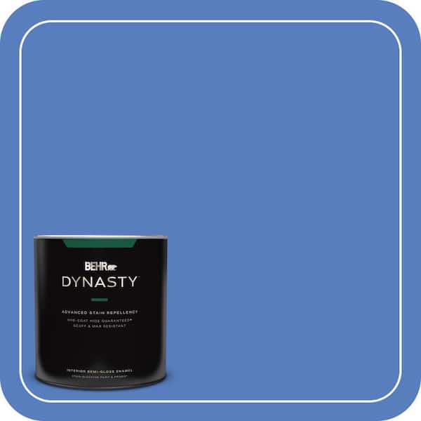 BEHR DYNASTY 1 qt. #MQ4-25 Blue Iolite One-Coat Hide Semi-Gloss Enamel Interior Stain-Blocking Paint and Primer