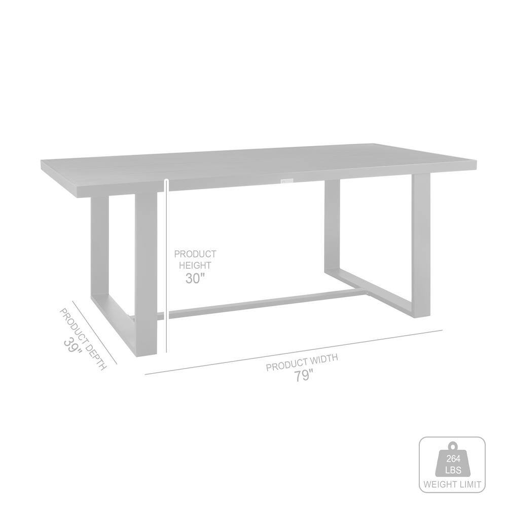 Alegria Black Aluminum Rectangular Outdoor Dining Table