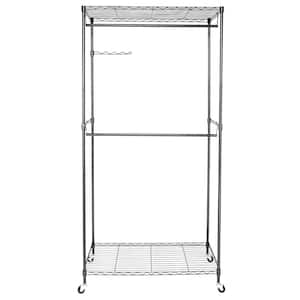 Black Metal Clothes Rack 17.72 in. W x 70.87 in. H
